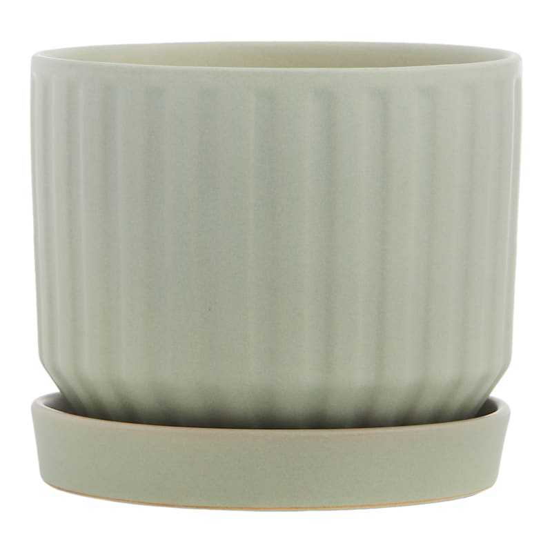 Indoor Grey Wash Ceramic Planter