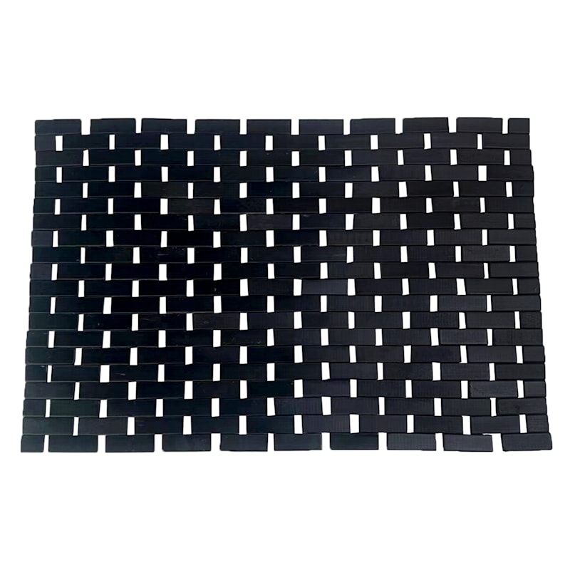 Black Bamboo Bath Mat