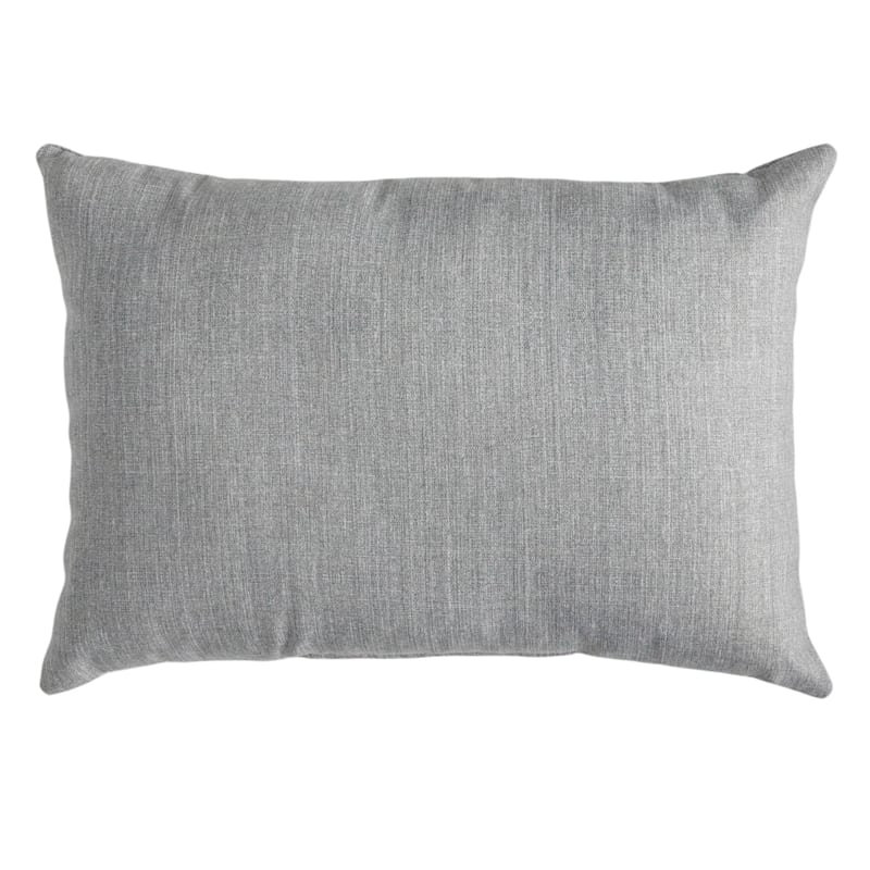 Tahiti Silver Lumbar Outdoor Throw Pillow, 14x20