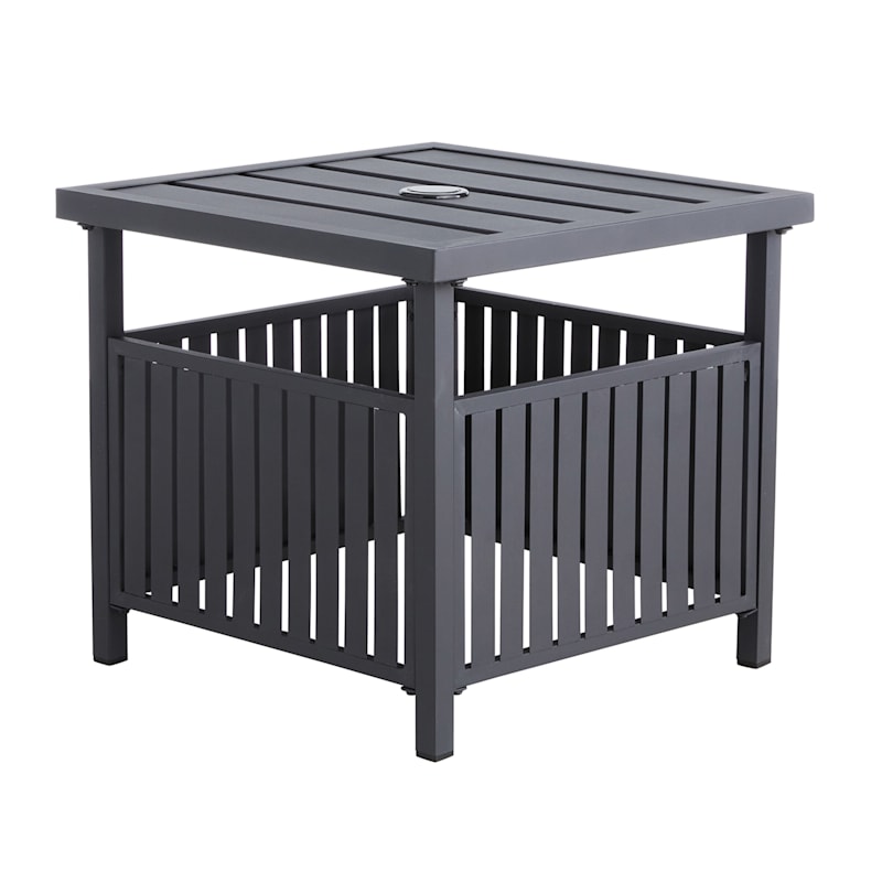 Coral coast walton steel geometric slatted umbrella side table hotsell
