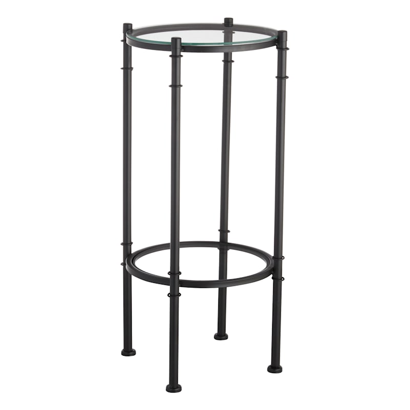 Glass plant stand table discount