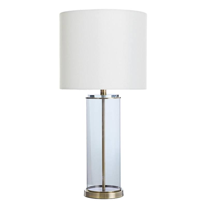 Providence Clear Glass Pillar Table Lamp, 21"