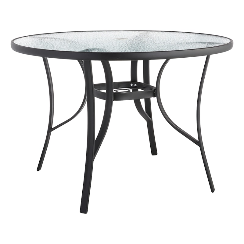 Black Steel Round Outdoor Table 42