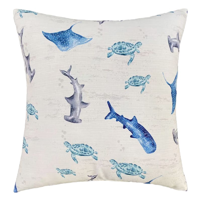 Ty pennington blue sea life square outdoor throw pillow At Home