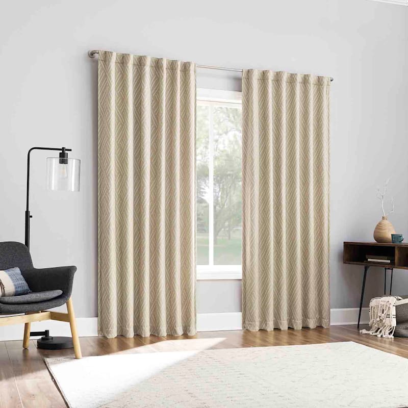 Arvid Taupe Blackout Curtain Panel, 84"