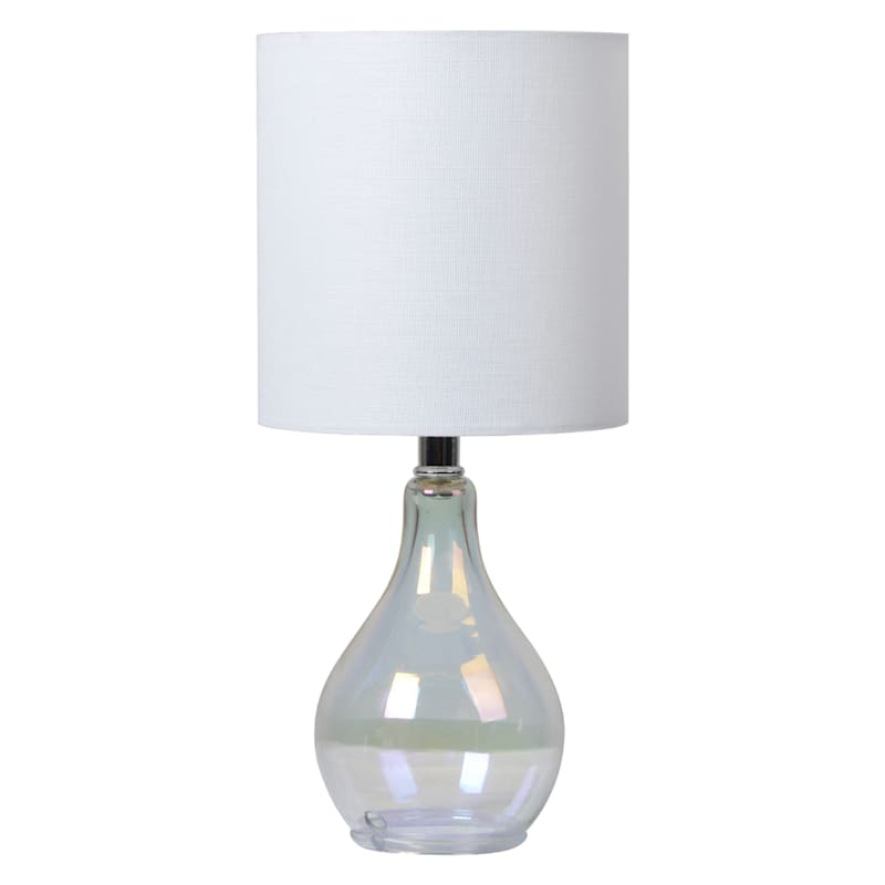 Iridescent Glass Mini Lamp with Shade 12