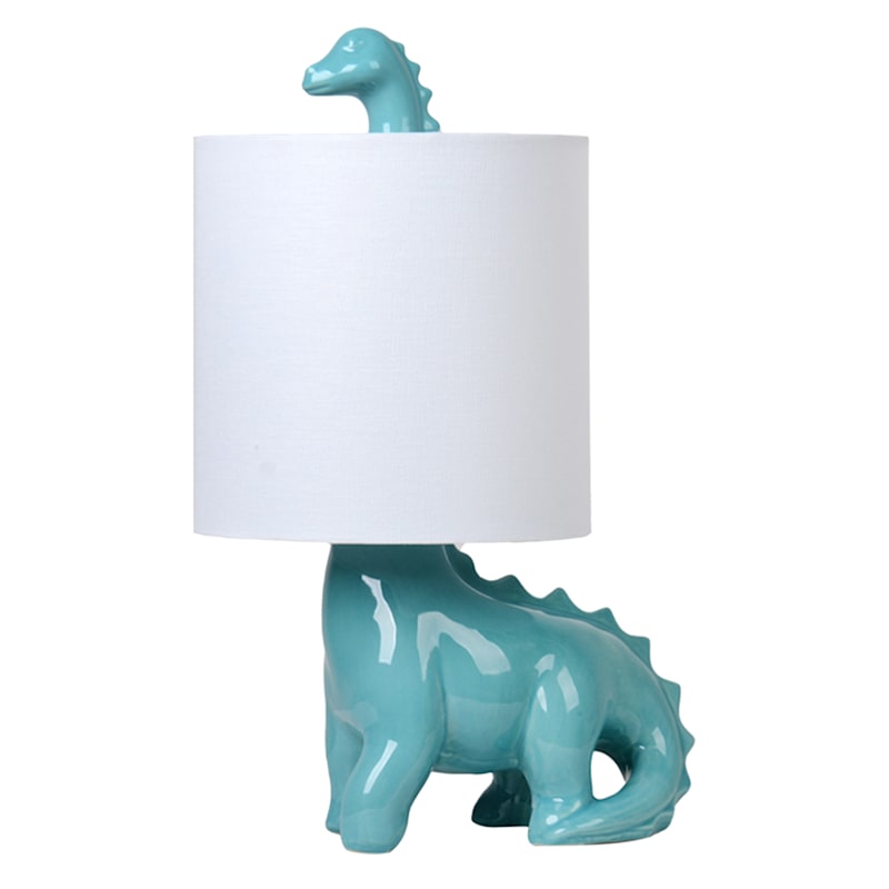 at Home Ceramic Dinosaur 8.0 x 17.0 x 10.0 Teal Lamp