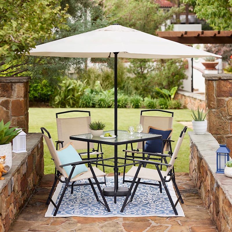 Olinen Navy Blue Outdoor Throw Pillow with Jute Trim, 18"