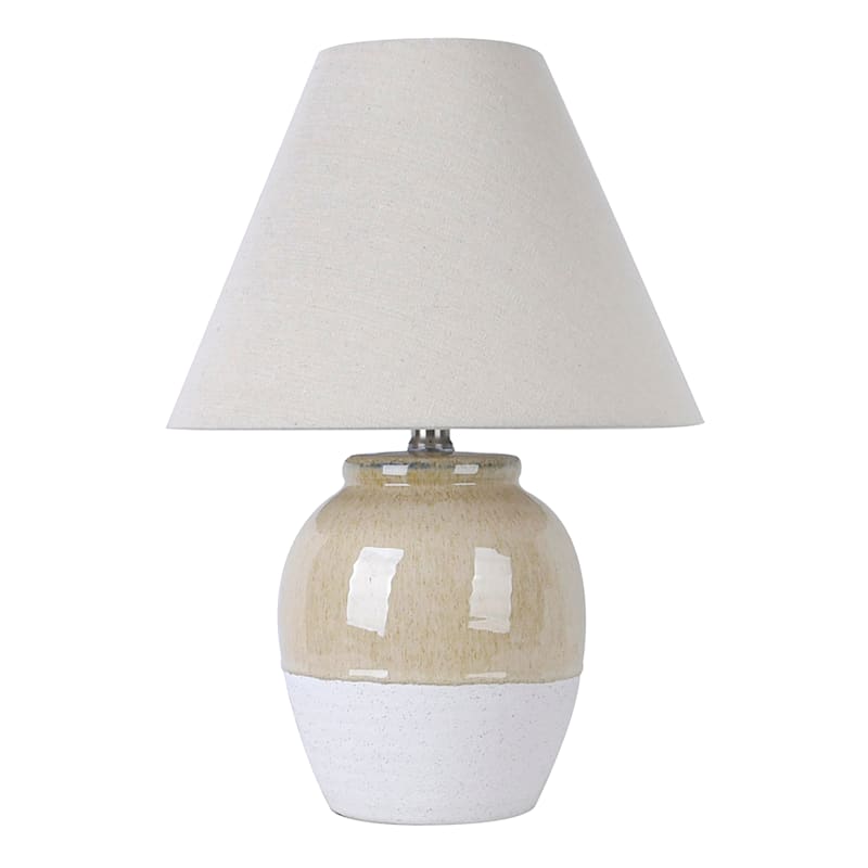 Honeybloom Tan Two Toned Ceramic Lamp with Shade 17