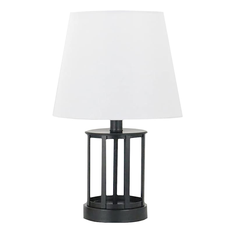 Black Metal Cage Lamp with Shade 16