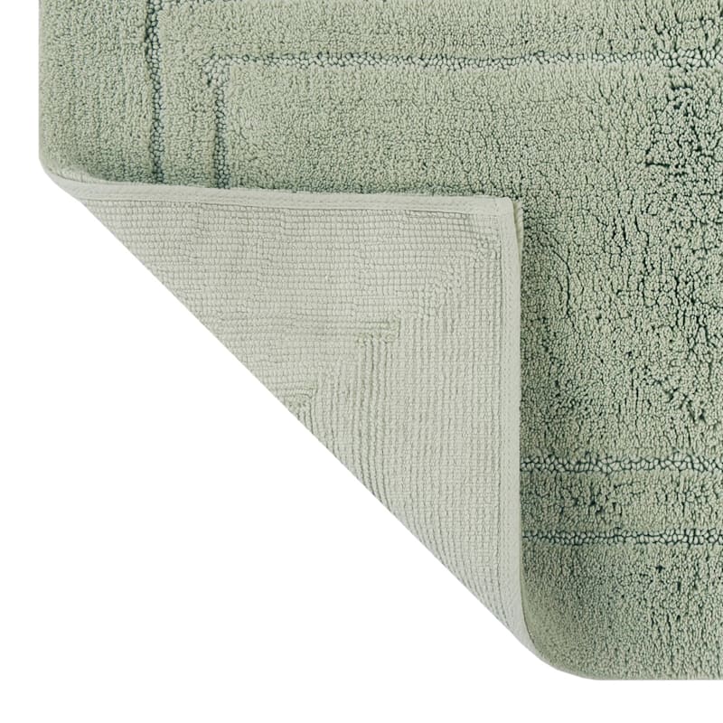 Honeybloom Racetrack Desert Sage Bath Rug, 20x30