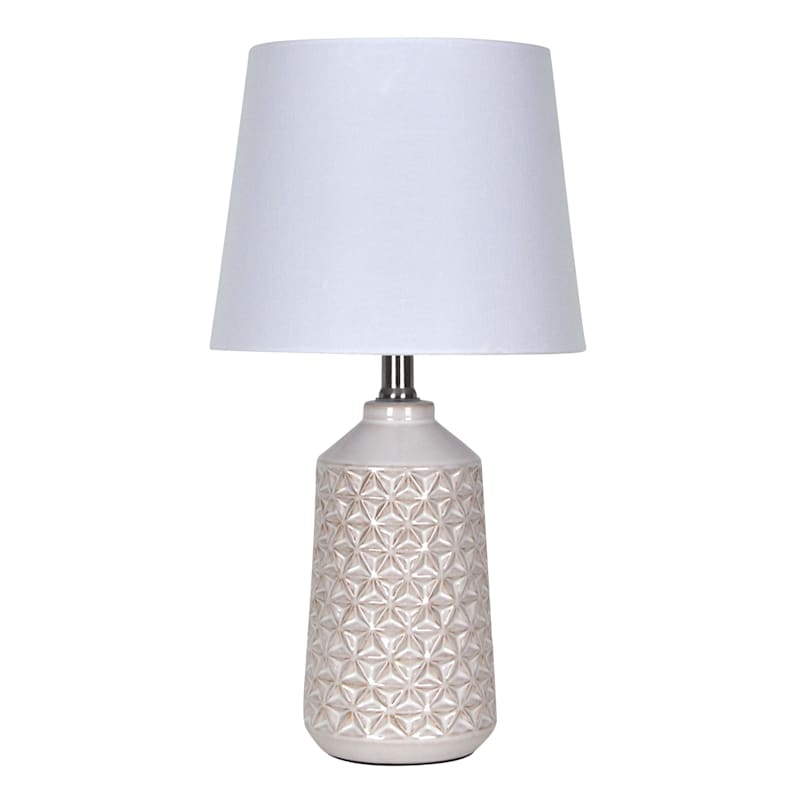 Honeybloom Cream Textured Ceramic Accent Lamp with Shade 20