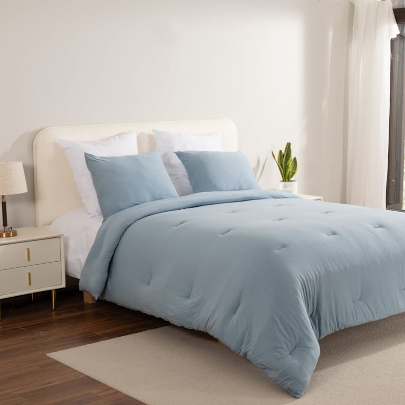 Light Blue Soft Knit Jersey Single Comforter King