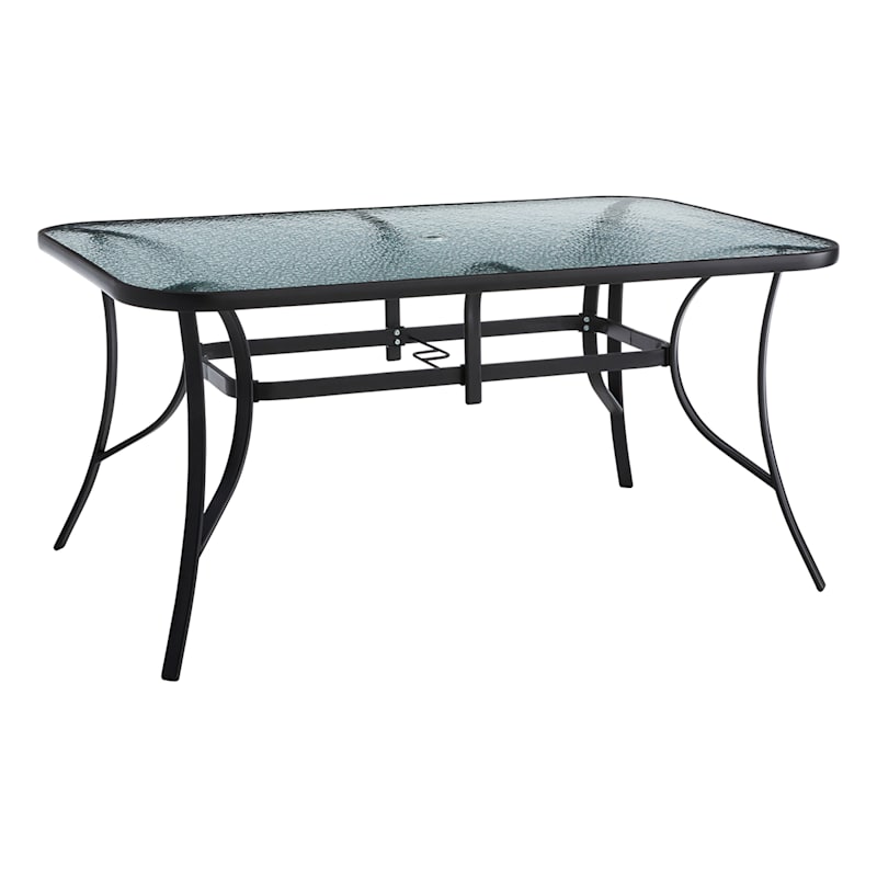 Aluminum and glass discount outdoor dining table