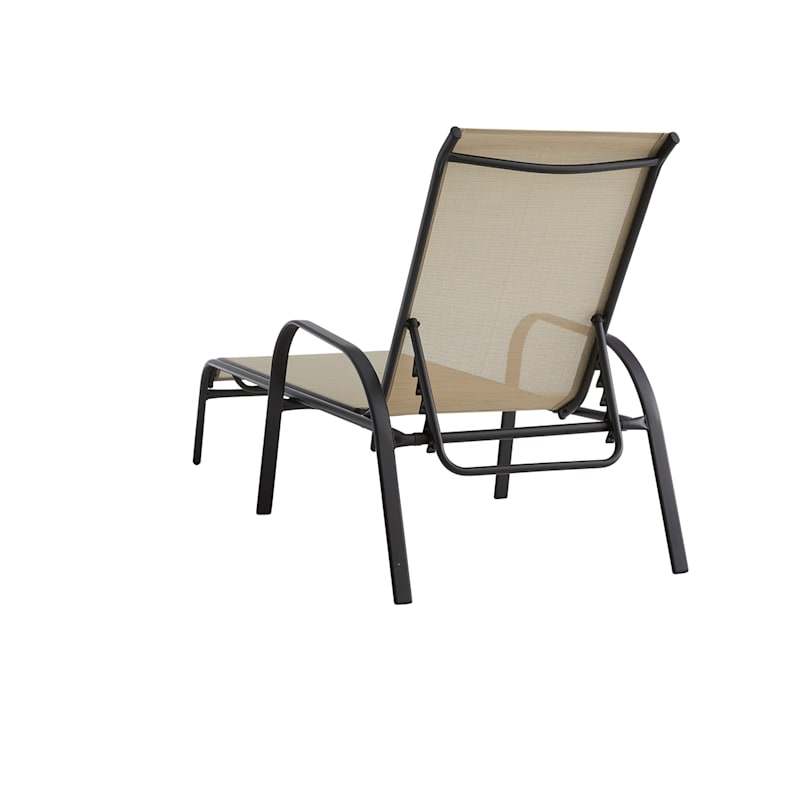 Mix and match sling outdoor discount patio chaise lounge in riverbed taupe