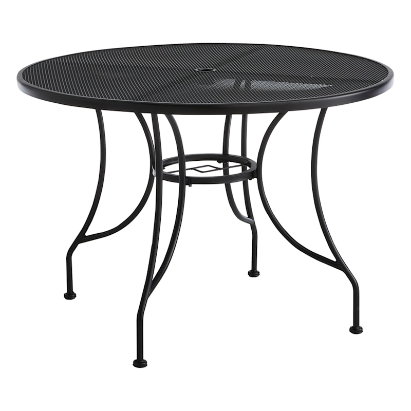 Black round patio dining table deals