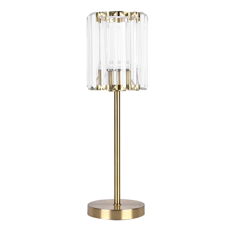 Providence Brushed Brass Lamp with Crystal Shade 19