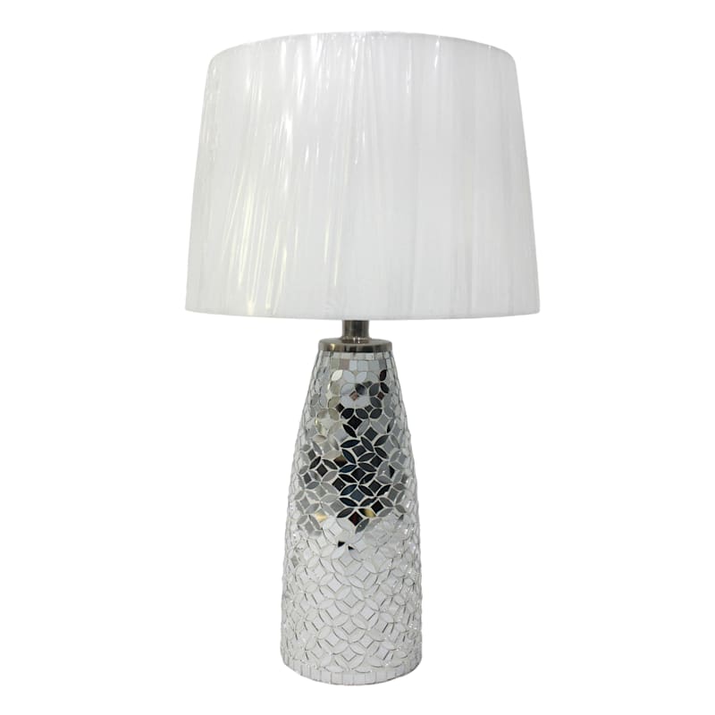 Silver mosaic table lamp top
