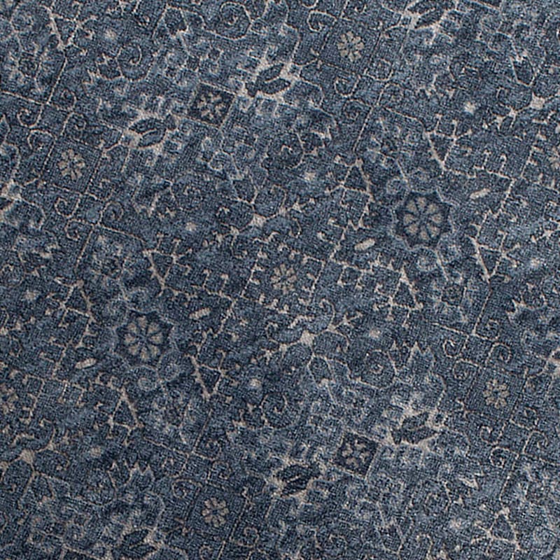 (A426) Clearwater Navy Blue & Ivory Medallion Accent Rug, 3x4