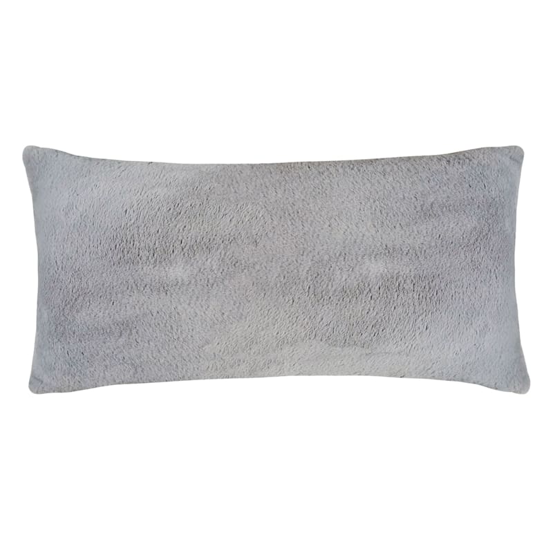Grey faux fur body pillow 2025