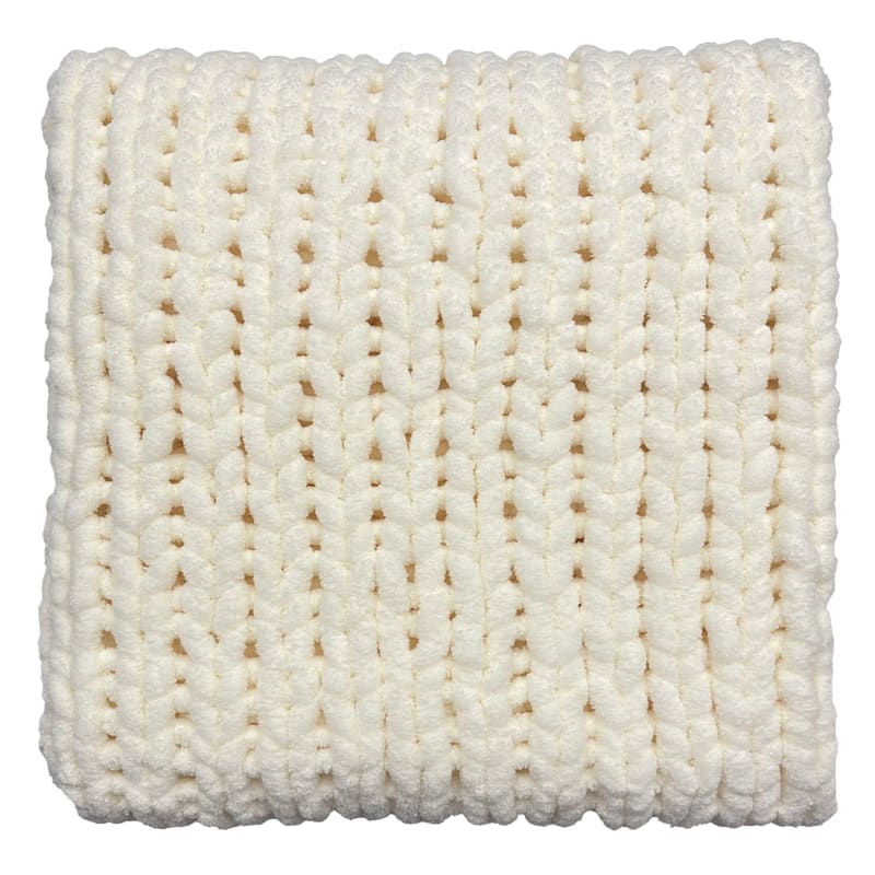 Ivory chunky knit blanket on sale