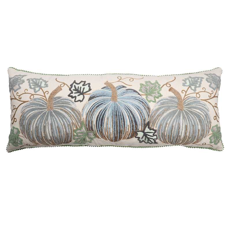 Blue Pumpkins Oblong Throw Pillow 14x36in At Home