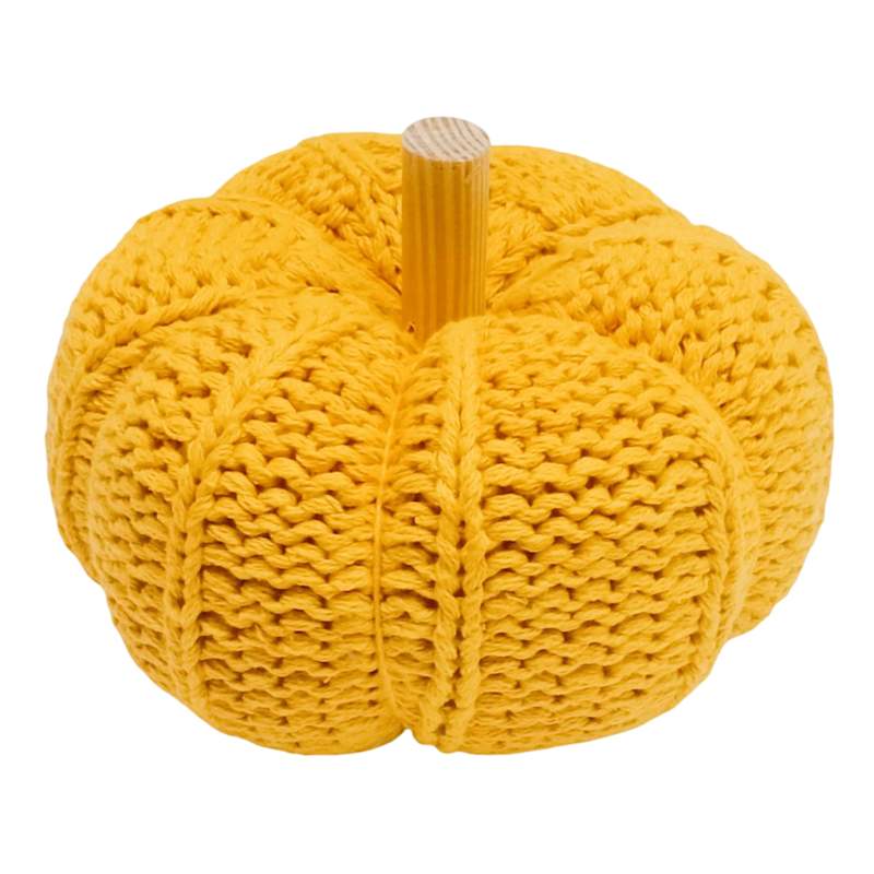 Honeybloom Yellow Crochet Pumpkin 8 quot At Home