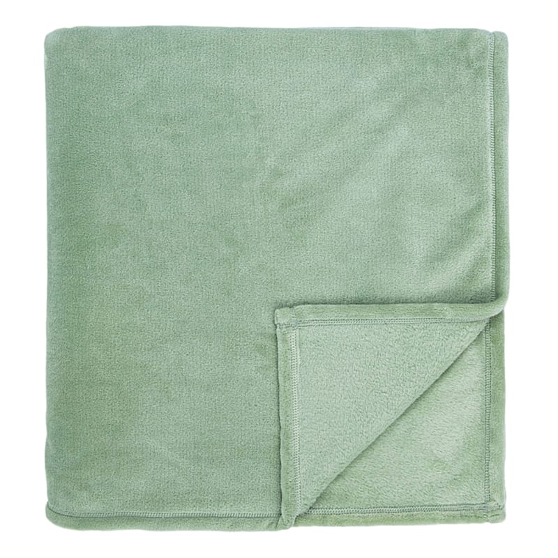 Sage Green Plush Bed Blanket Twin Twin XL