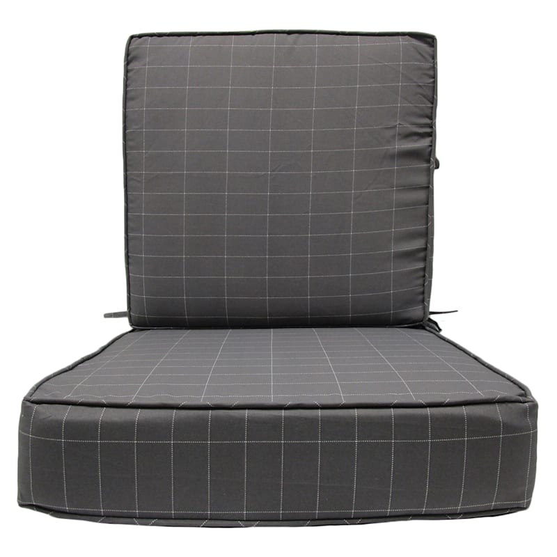 Crosby St. 2 Piece Checkered Print Outdoor Deep Seat Cushion Set