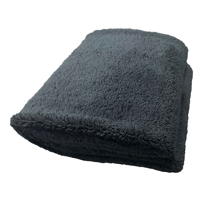 Black Sherpa Throw 50X60