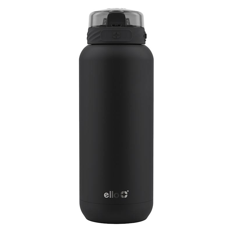 Ello Black Stainless Steel Cooper Water Bottle, 32oz | At Home