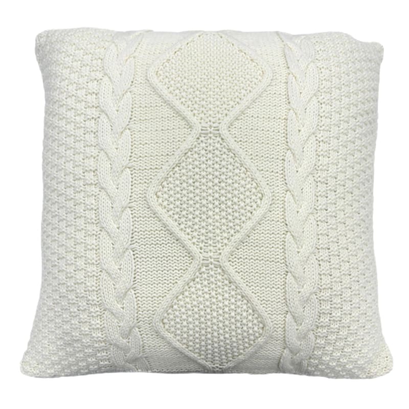 Honeybloom Cream Knitted Throw Pillow 24