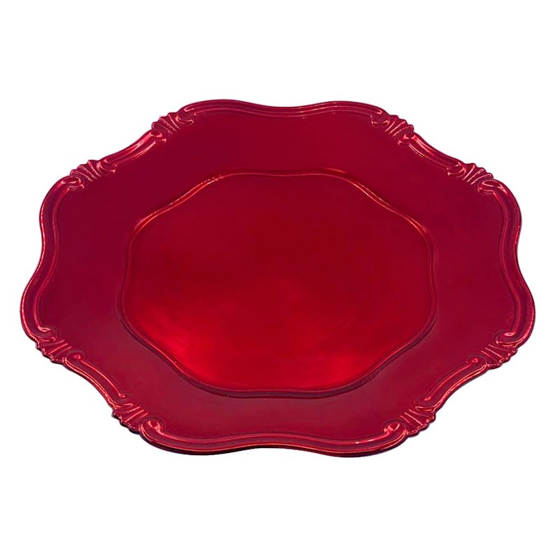 Red glass charger plates 2025