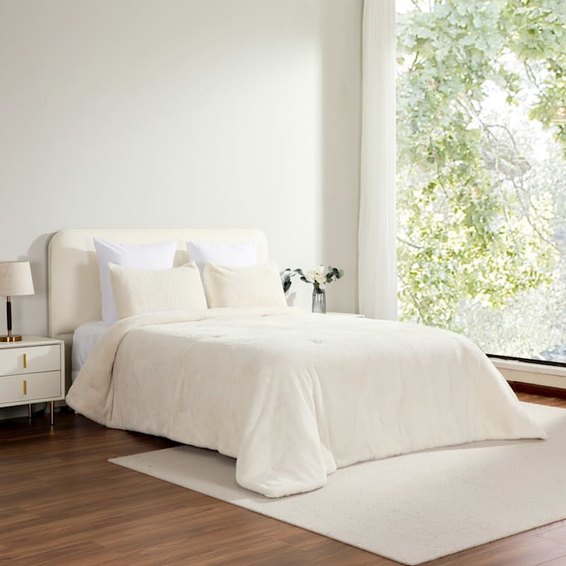 公式ファッションブランド通販サイト Honeybloom 3-Piece Full/Queen Set, Comforter Fur Faux Ivory トップス