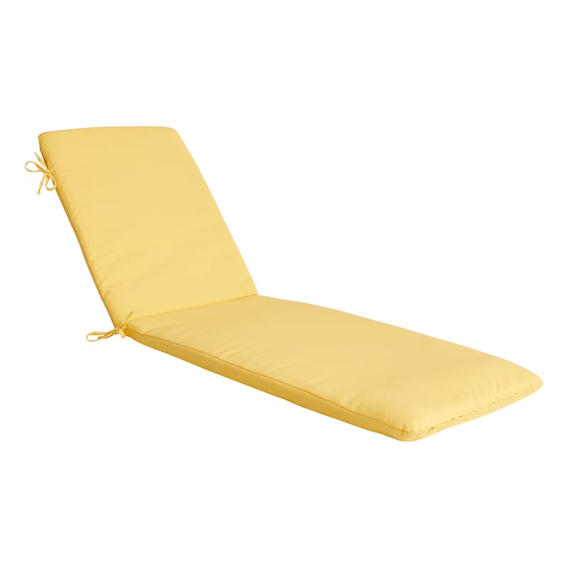 Butter Yellow Canvas Basic Outdoor Chaise Lounge Cushion
