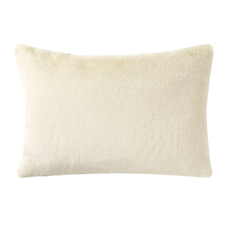 Cream faux fur throw pillow cheap