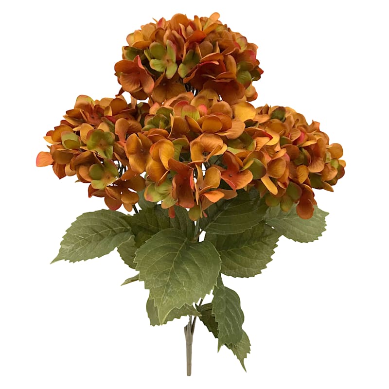 Orange Hydrangea Floral Bush 19x12