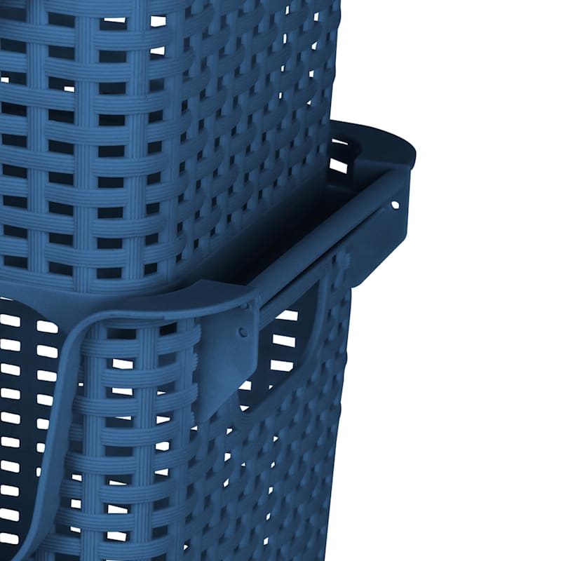 Crossover Weave Stackable Storage Basket, Navy Blue