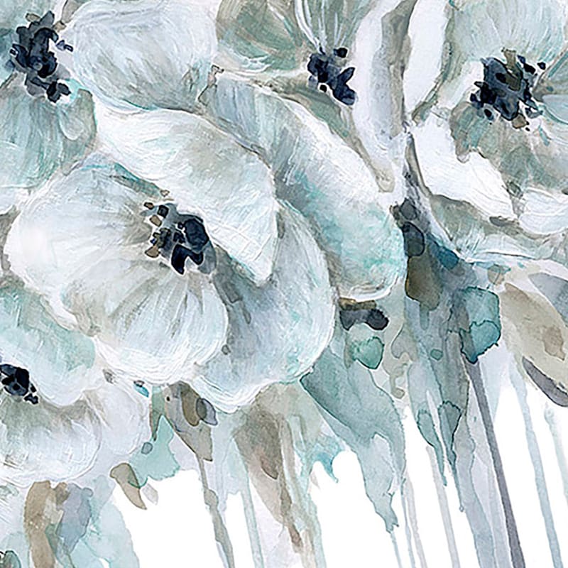 Teal Floral Canvas Wall Art, 30x40