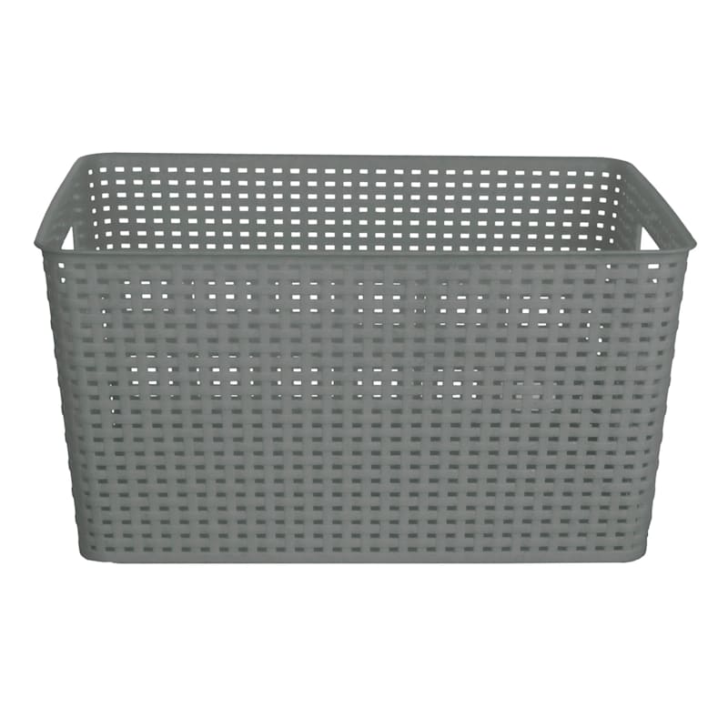 Grey Crossover Weave Storage Basket, Extra Large