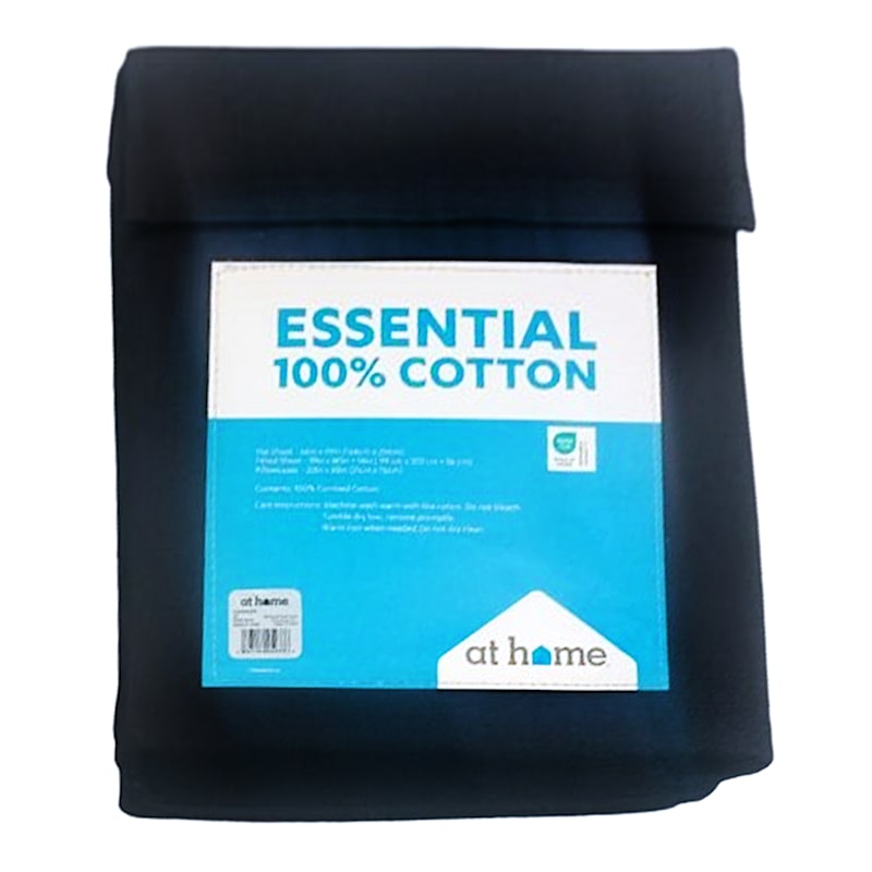 4-Piece Black 200 Thread Count 100% Cotton Sheet Set, Full