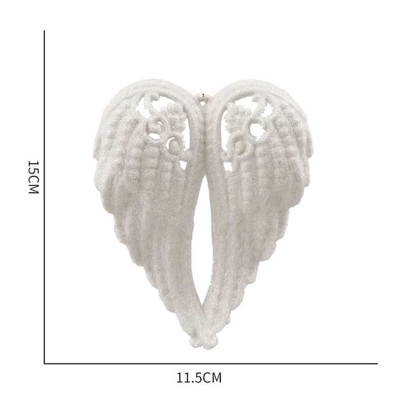 Blue & White Glittered Wings Ornament 5.7" Christmas Ornaments At Home