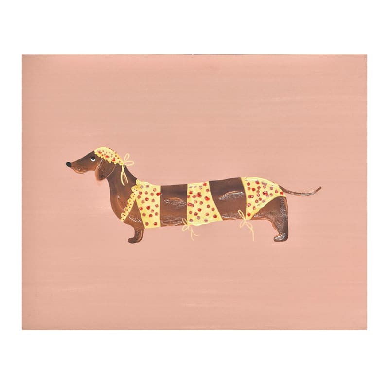Bikini Dachshund Dog Canvas Wall Art 16x12