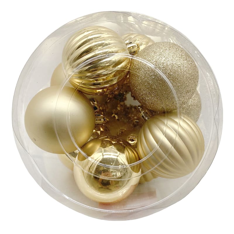 50 Count Gold Mix Shatterproof Ornaments - Holiday Decor - A…