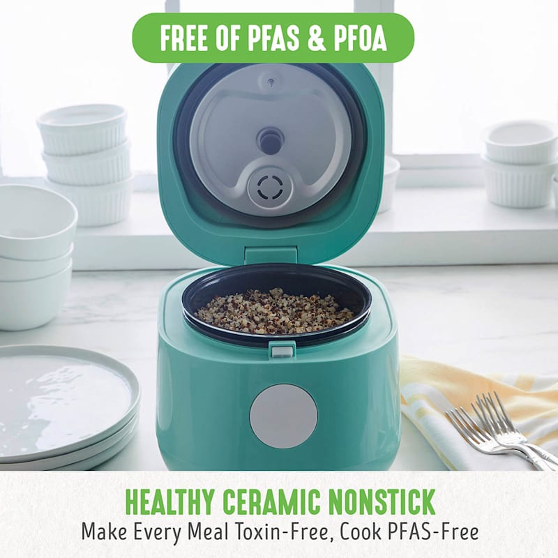 GreenLife Rice Cooker, Turquoise