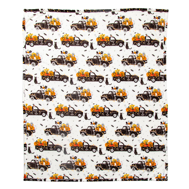 Halloween Cats Trucks Plush Throw Blanket 50x60 At Home