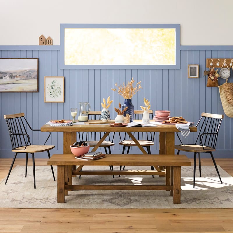 Honeybloom Massena Natural Wood Dining Table, 72"