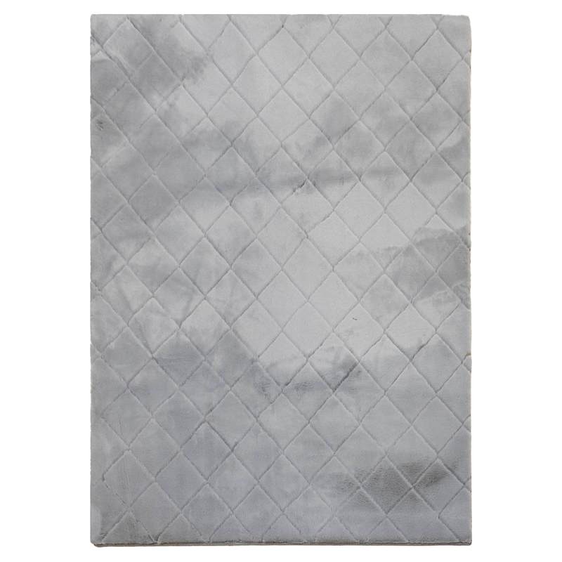 EIGHT MILLION グレー フォックスファージレフリーサイズ C209) Grey Faux Rabbit Fur Area Rug, 5x7