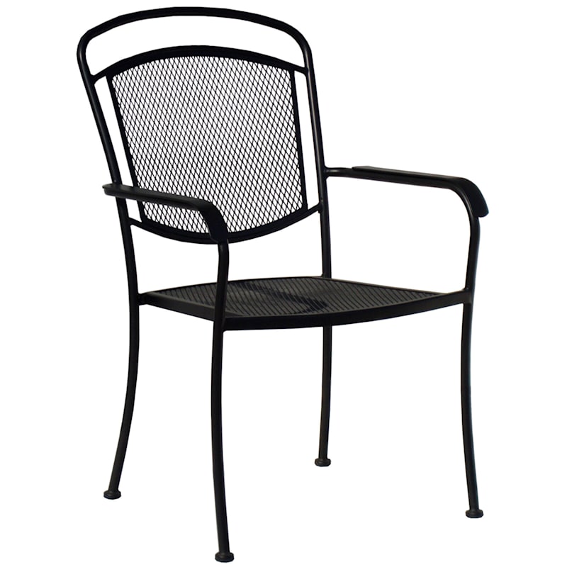 Black Steel Wrought Iron Patio Chair
