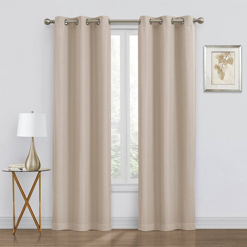 2 Pack Denver Beige Blackout Grommet Curtain Panels 84